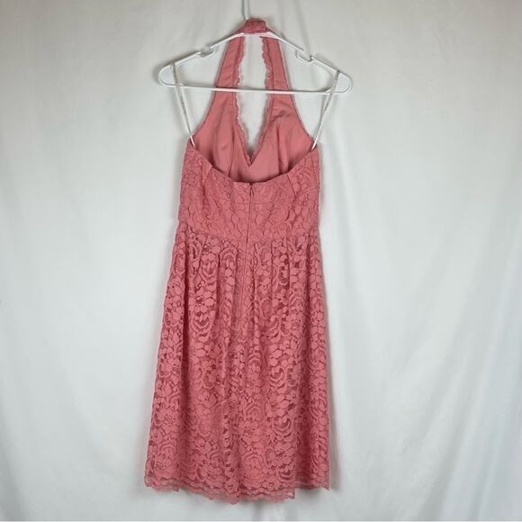David’s Bridal Coral Lace Halter BalletCore Party Event Dress NWOT Size 2 - Picture 5 of 12